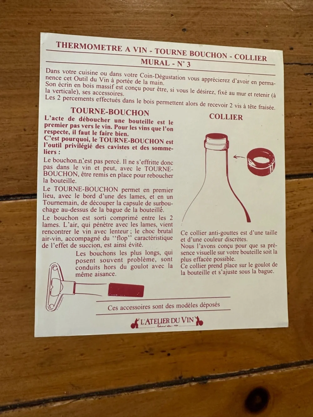 L’ATEIER DU VIN Accessory set with Corkscrew and Thermometer